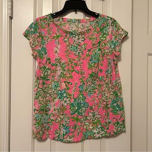Lilly Pulitzer Short Sleeve Betsey T-Shirt Flamingo Pink Southern Charm Sz Small